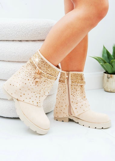 Love Lemonade Nude Crystal Starlight Stride Boots
