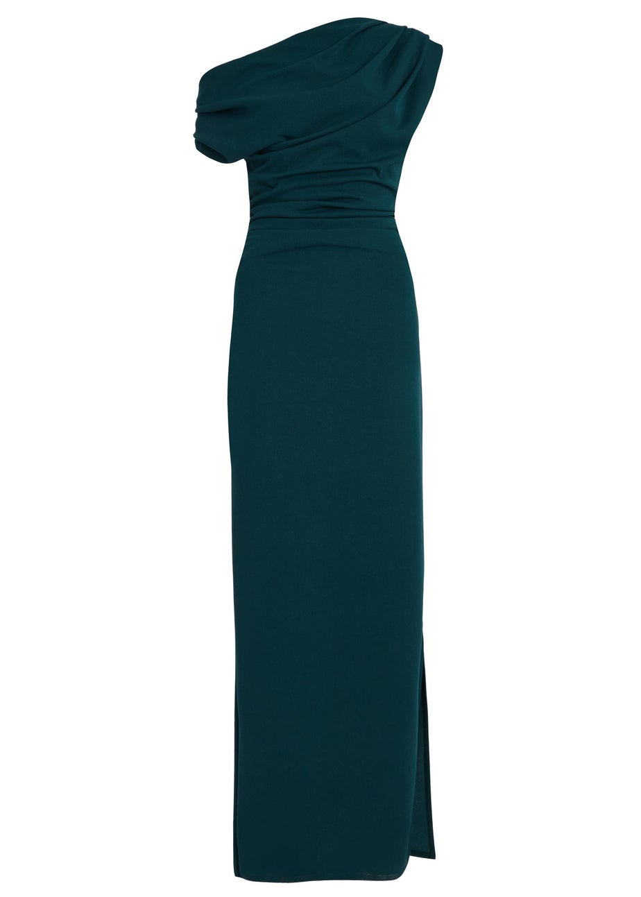 Quiz Green Asymmetric Maxi Dress