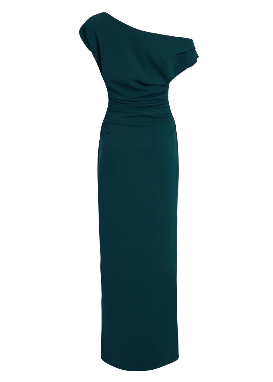 Quiz Green Asymmetric Maxi Dress