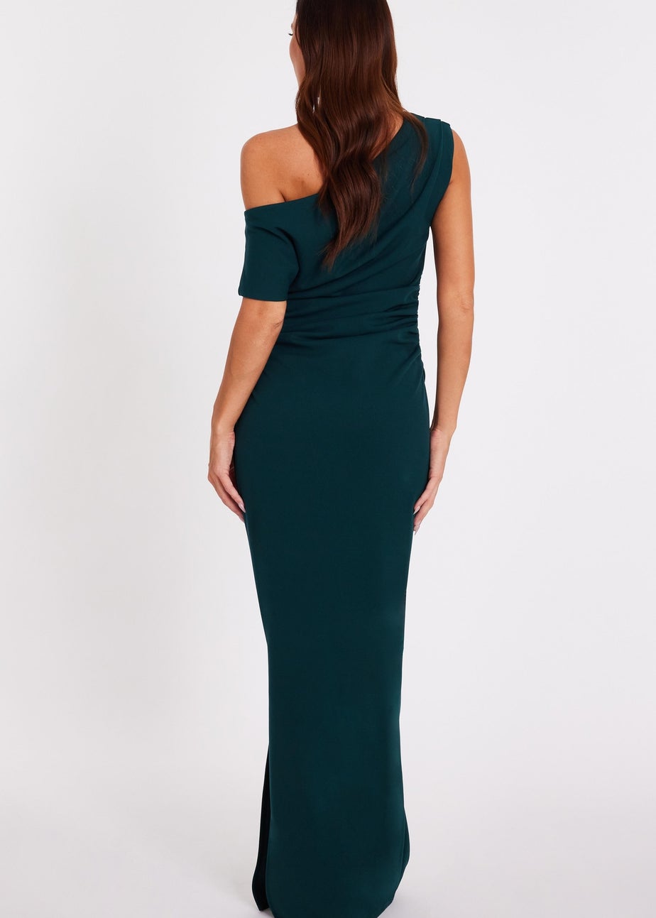 Quiz Green Asymmetric Maxi Dress
