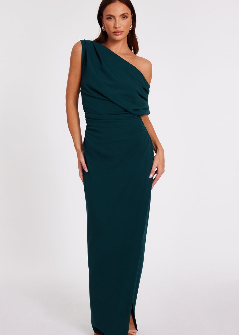 Quiz Green Asymmetric Maxi Dress