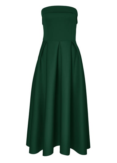Quiz Green Petite Bandeau Skater Dress