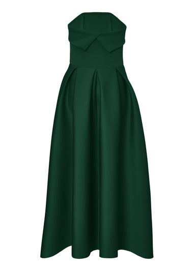Quiz Green Petite Bandeau Skater Dress