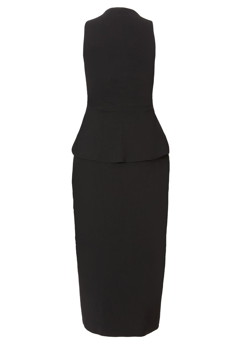 Quiz Black Button Front Midi Dress