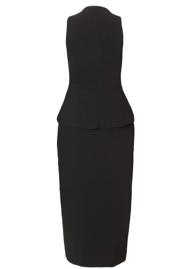 Quiz Black Button Front Midi Dress
