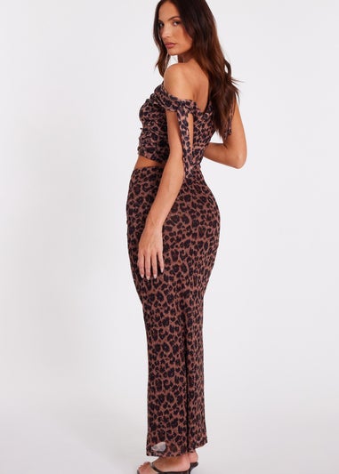 Quiz Multi Leopard Print Maxi Skirt