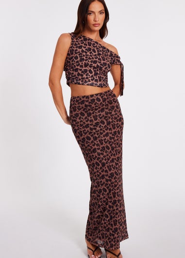 Quiz Multi Leopard Print Maxi Skirt