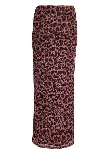 Quiz Multi Leopard Print Maxi Skirt