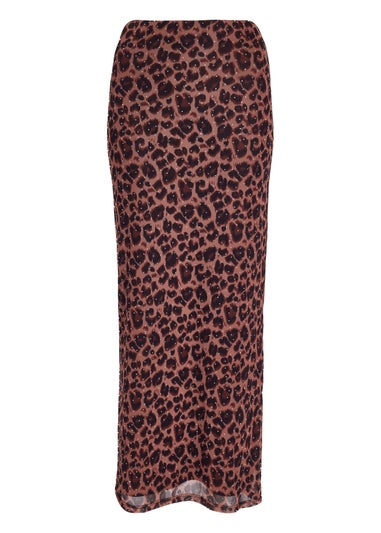Quiz Multi Leopard Print Maxi Skirt