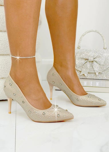 Love Lemonade NUDE Crystal Celeste Heels