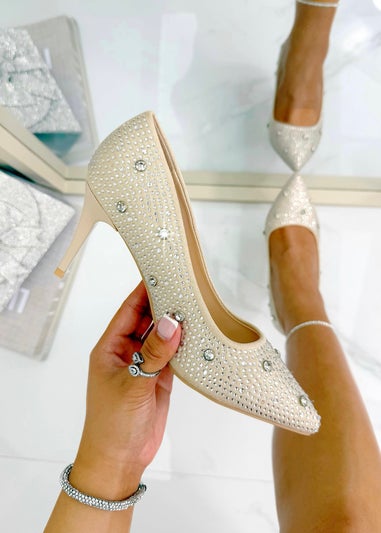 Love Lemonade NUDE Crystal Celeste Heels