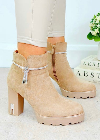 Love Lemonade MOCHA Crystal Desert Rose Ankle Boots