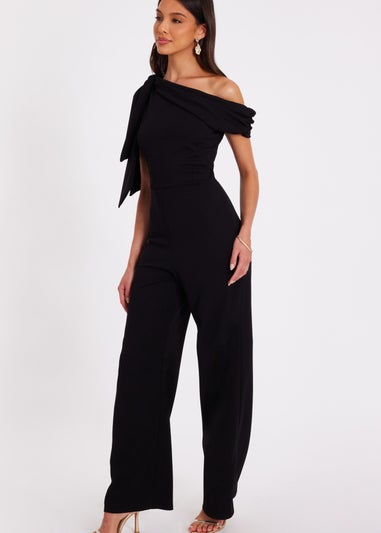 Quiz Black Tie Sleeve Jumpsuit