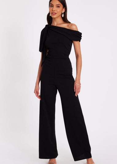 Quiz Black Tie Sleeve Jumpsuit