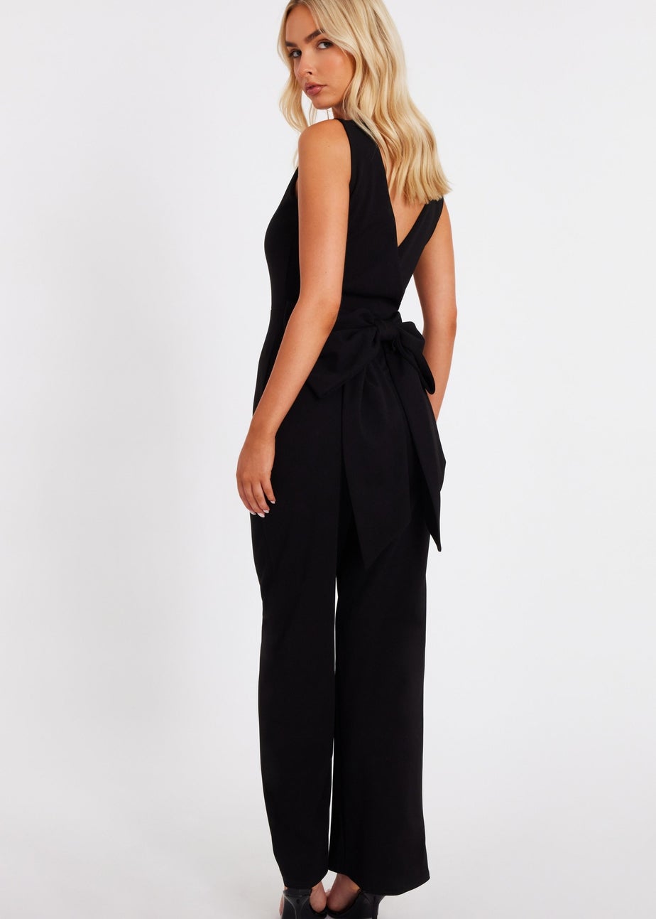 Quiz Black Bow Back Jumpsuit