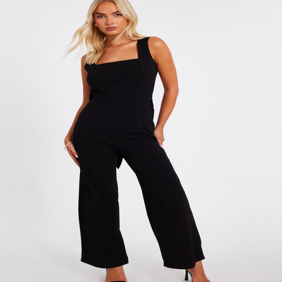 Quiz Black Bow Back Jumpsuit