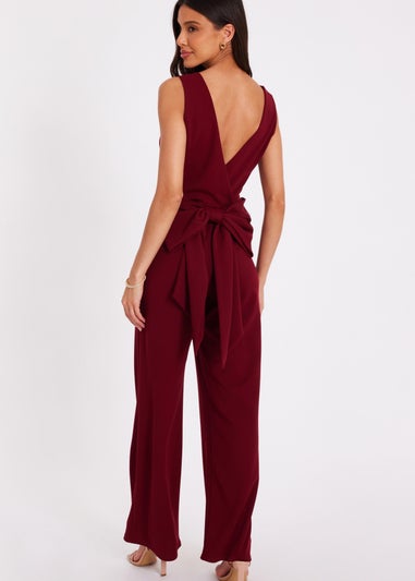 Quiz Red Bow Back Jumpsuit
