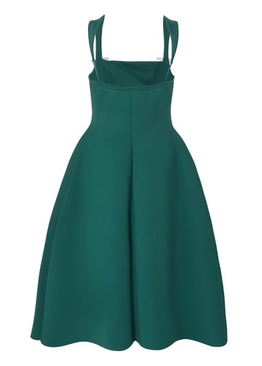Quiz Green Diamante Bow Midi Dress