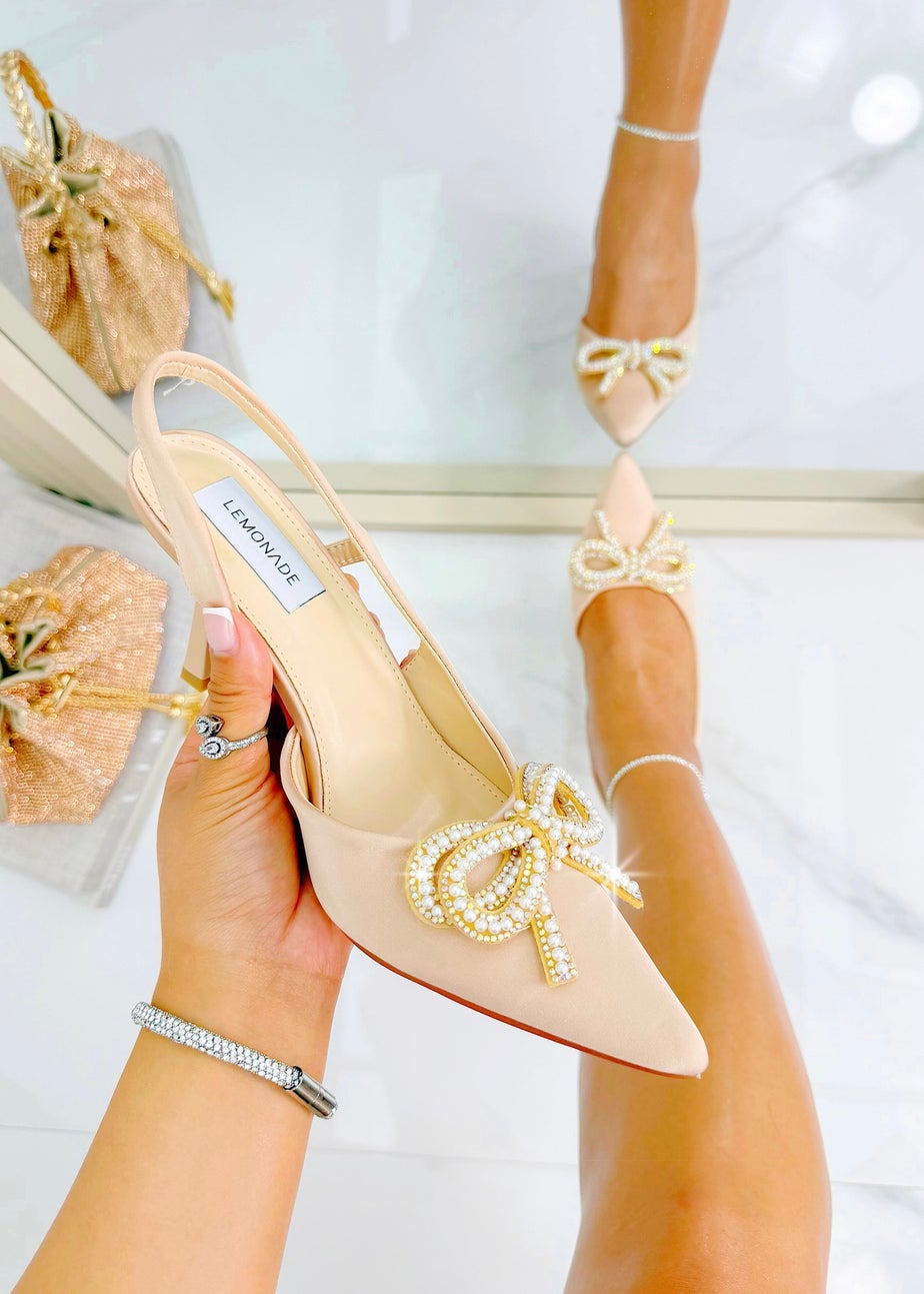 Love Lemonade Nude Sparkly Pearl Enchanted Heels
