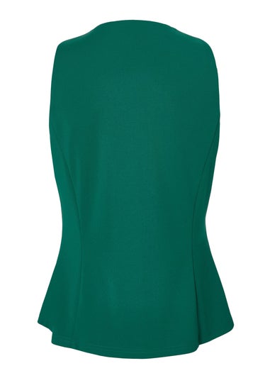 Quiz Green Button Front Waistcoat