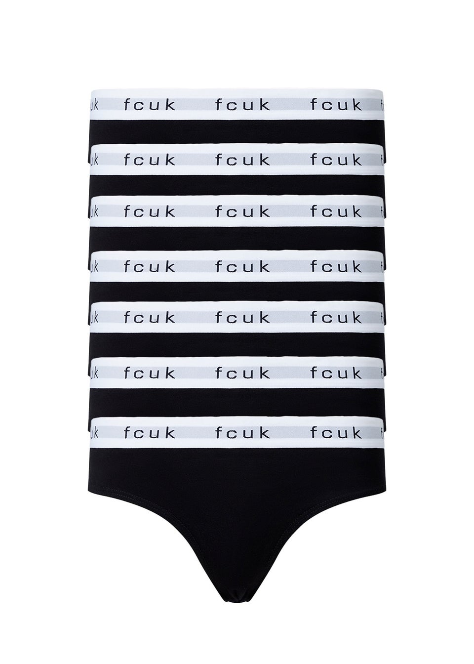 French Connection White 7 Pack Cotton Ladies Briefs