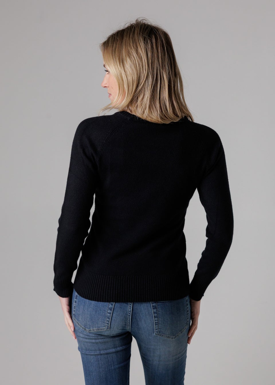 French Connection Black Cosy Soft Touch Crew Neck Raglan Jumper