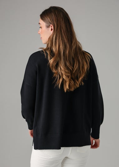 French Connection Black High Neck Cosy Long Sleeve Jumper