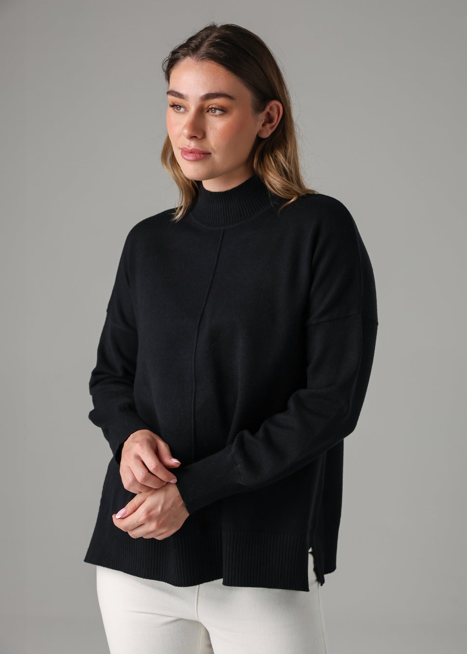 French Connection Black High Neck Cosy Long Sleeve Jumper
