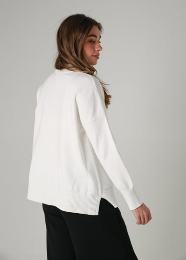 French Connection White High Neck Cosy Long Sleeve Jumper