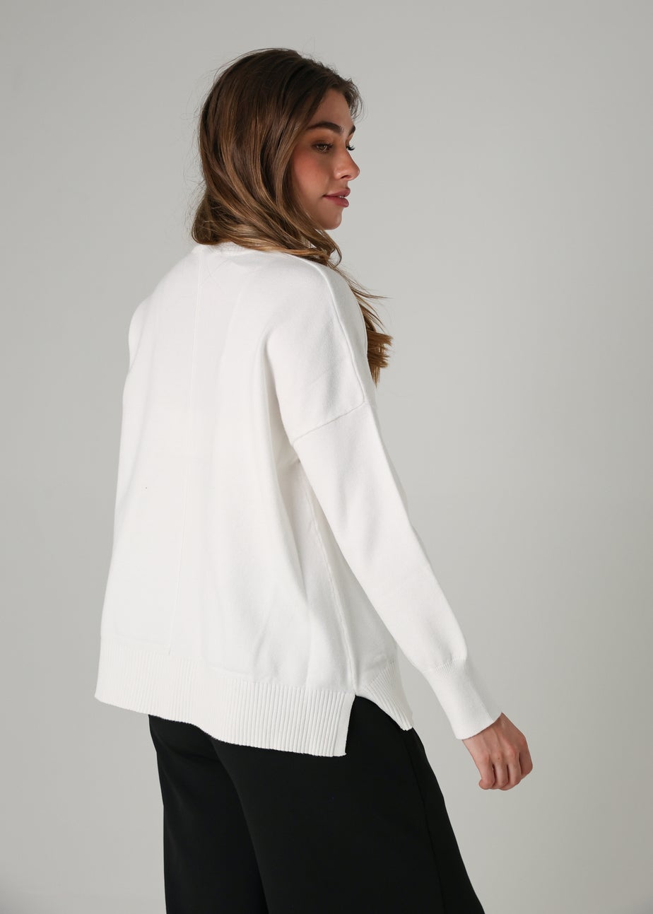 French Connection White High Neck Cosy Long Sleeve Jumper