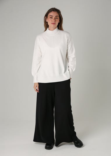French Connection White High Neck Cosy Long Sleeve Jumper