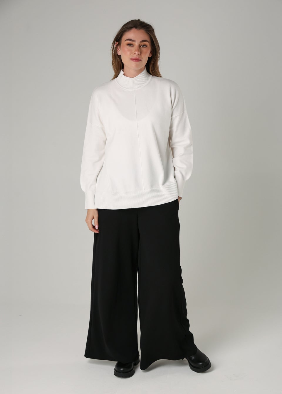 French Connection White High Neck Cosy Long Sleeve Jumper
