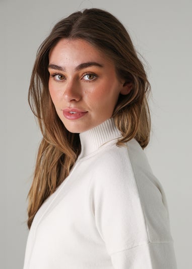 French Connection White High Neck Cosy Long Sleeve Jumper