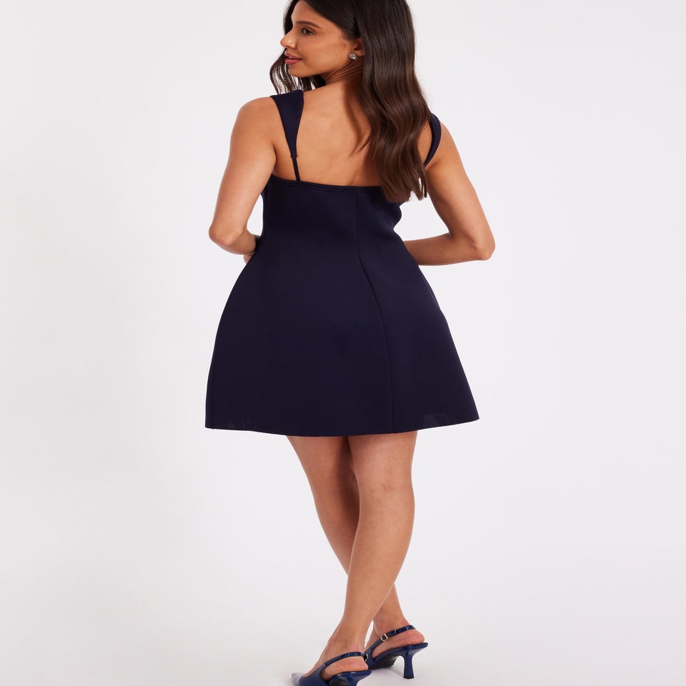 Quiz Navy Heart Charm Mini Dress