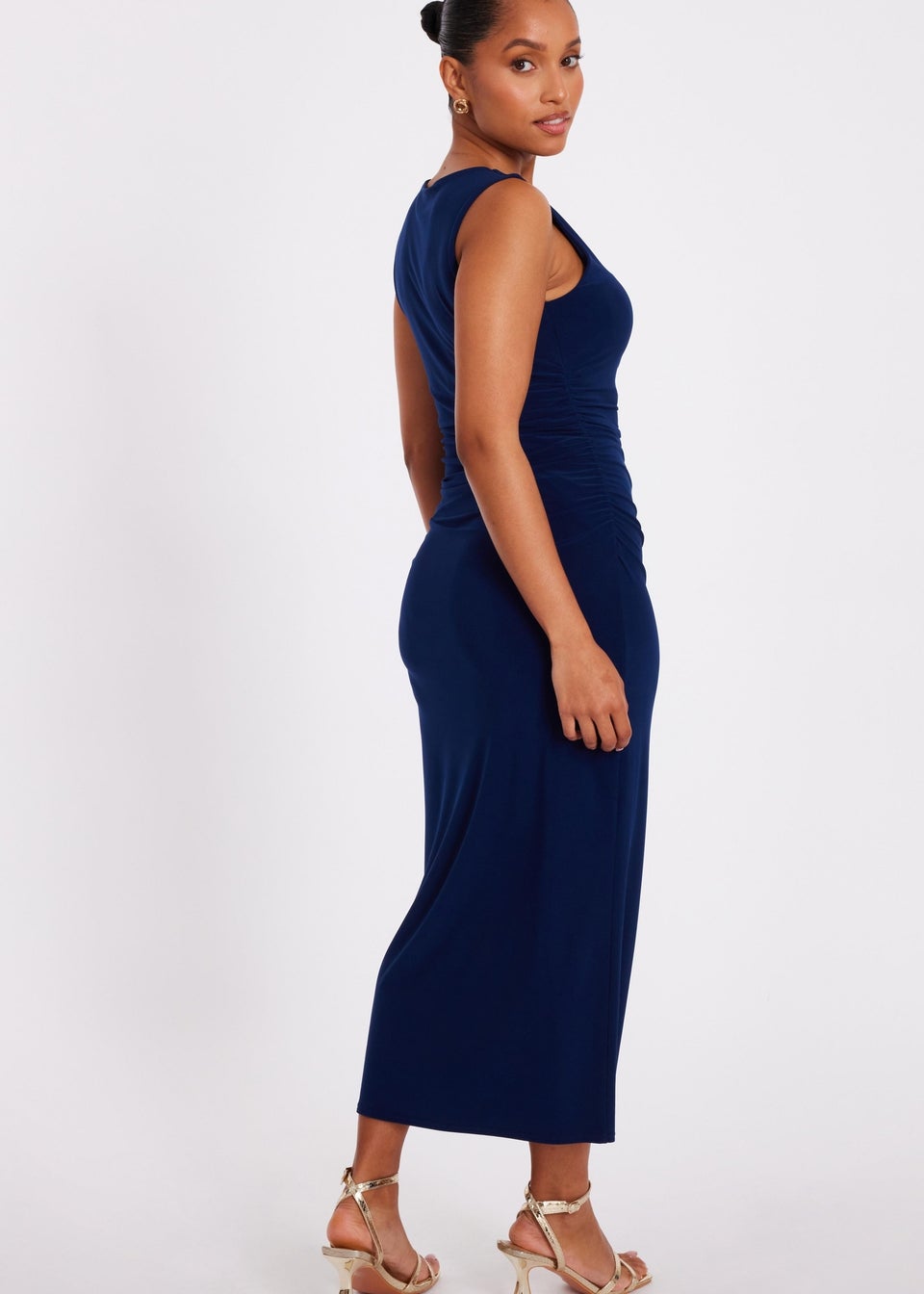 Quiz Navy Petite Midaxi Dress