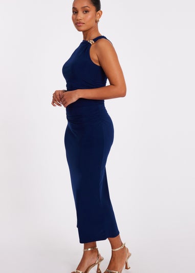 Quiz Navy Petite Midaxi Dress