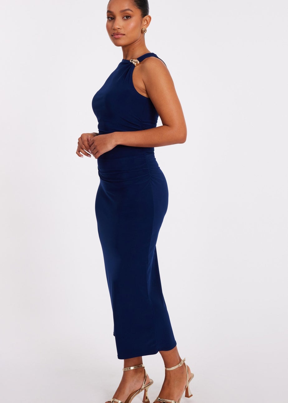 Quiz Navy Petite Midaxi Dress