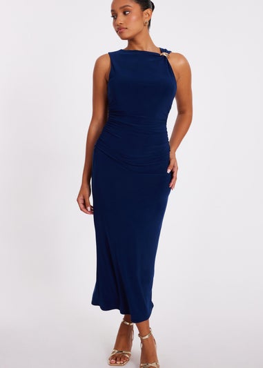 Quiz Navy Petite Midaxi Dress
