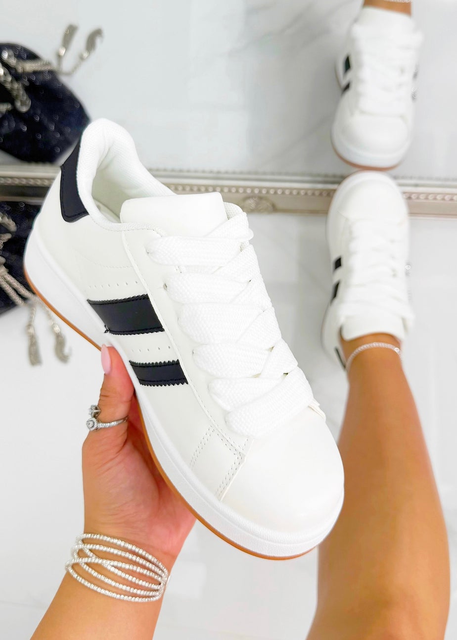 Love Lemonade White Crystal Stripe Trainers Limited Edition