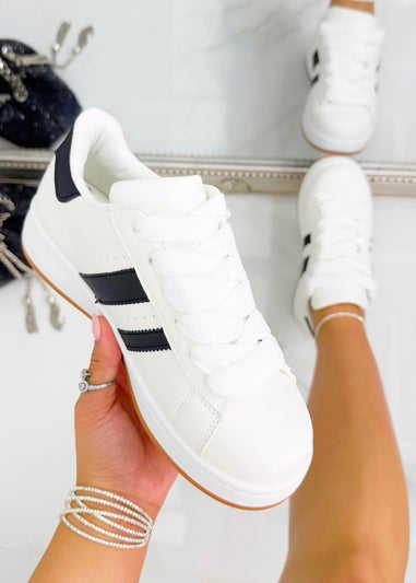 Love Lemonade White Crystal Stripe Trainers Limited Edition