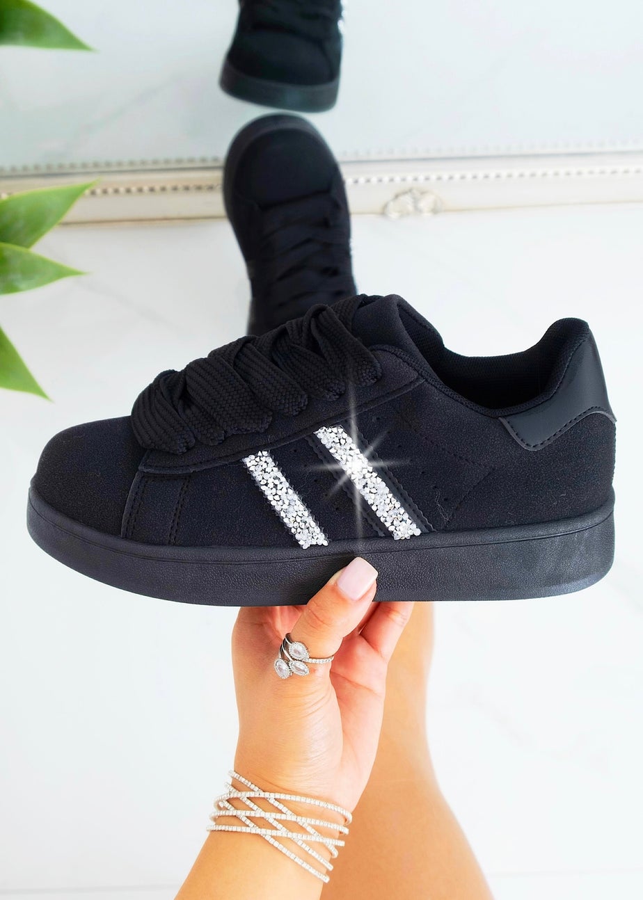 Love Lemonade Black/Black Crystal Stripe Trainers Exclusive Edition