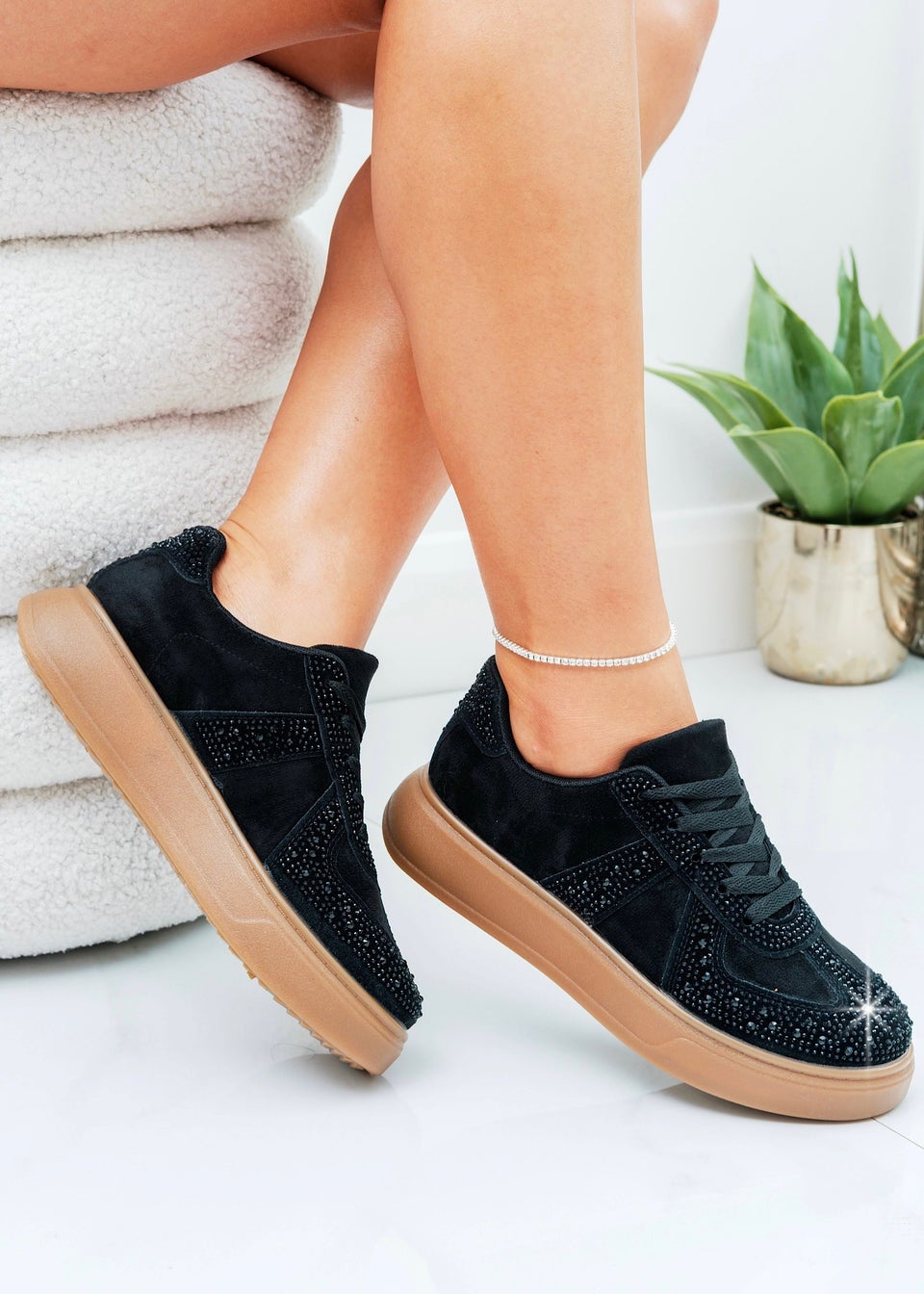 Love Lemonade Black Crystal Sprinkle Dash Trainers