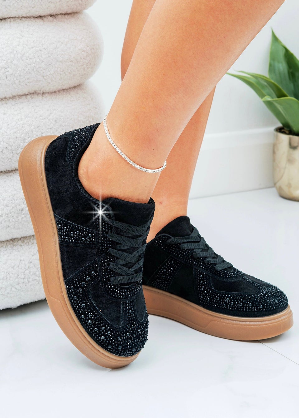 Love Lemonade Black Crystal Sprinkle Dash Trainers