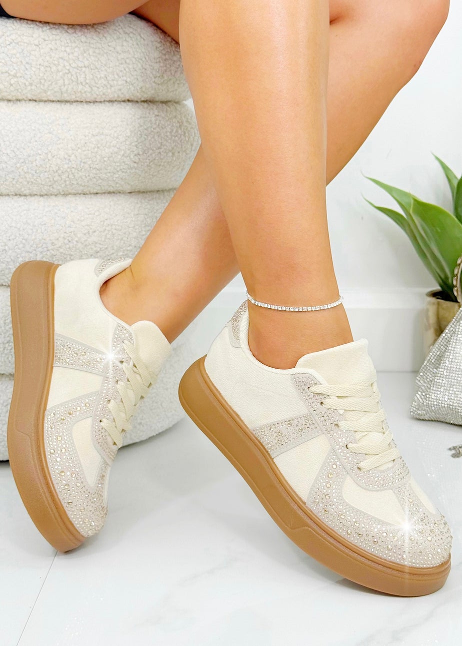 Love Lemonade Nude Crystal Sprinkle Dash Trainers