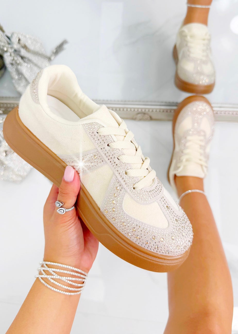 Love Lemonade Nude Crystal Sprinkle Dash Trainers