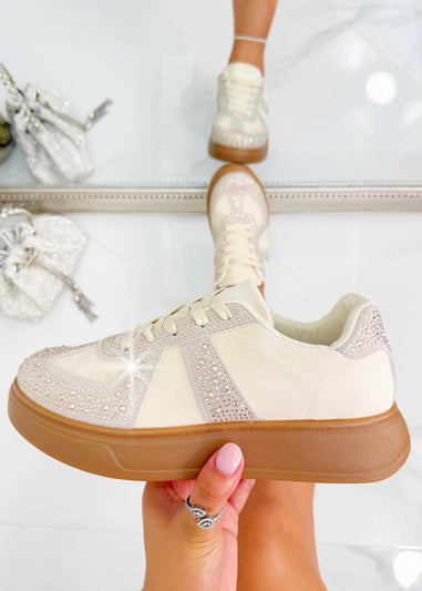 Love Lemonade Nude Crystal Sprinkle Dash Trainers