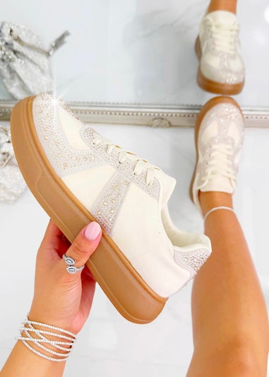 Love Lemonade Nude Crystal Sprinkle Dash Trainers