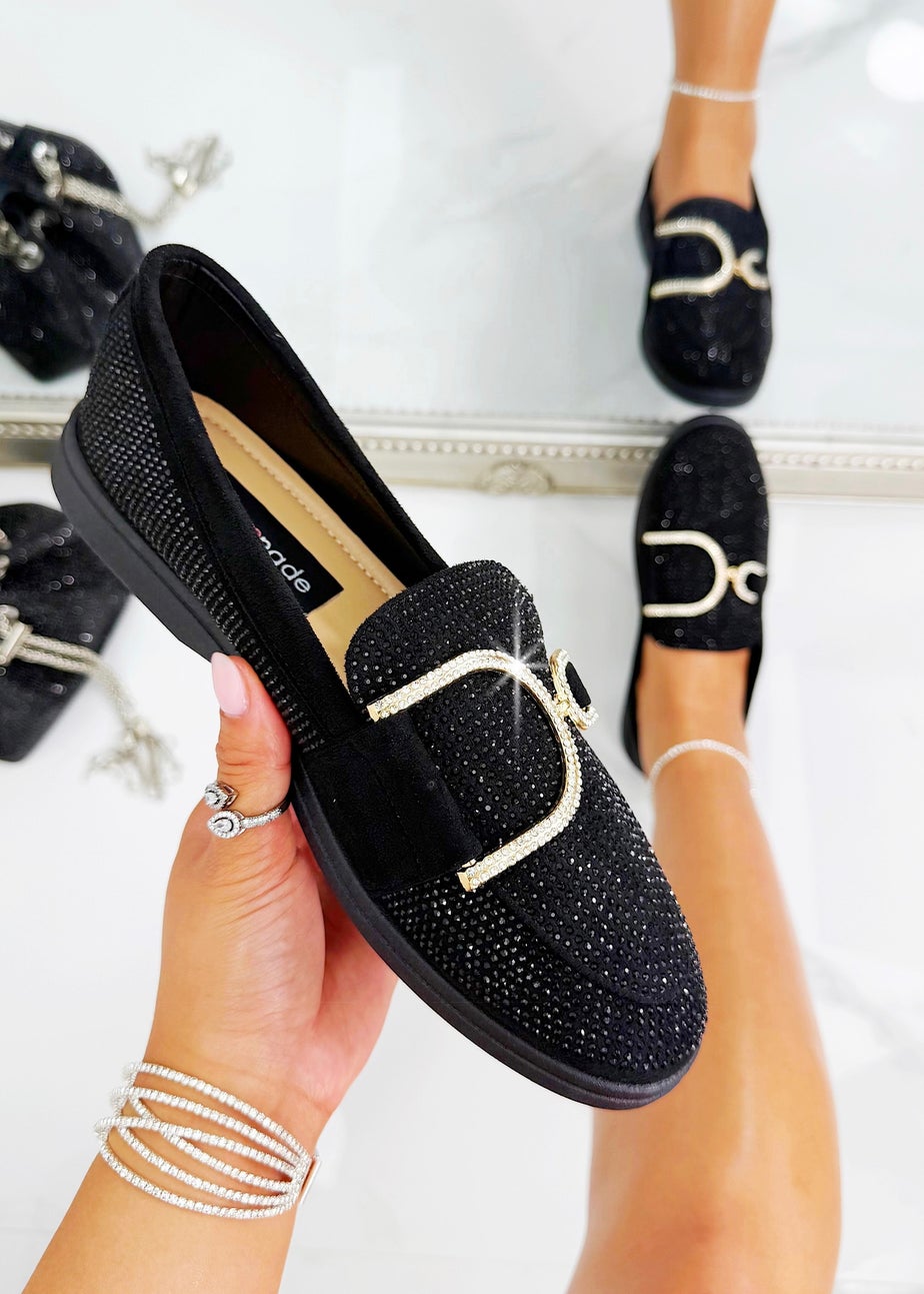 Love Lemonade Black Crystal Imperial Glow Loafers