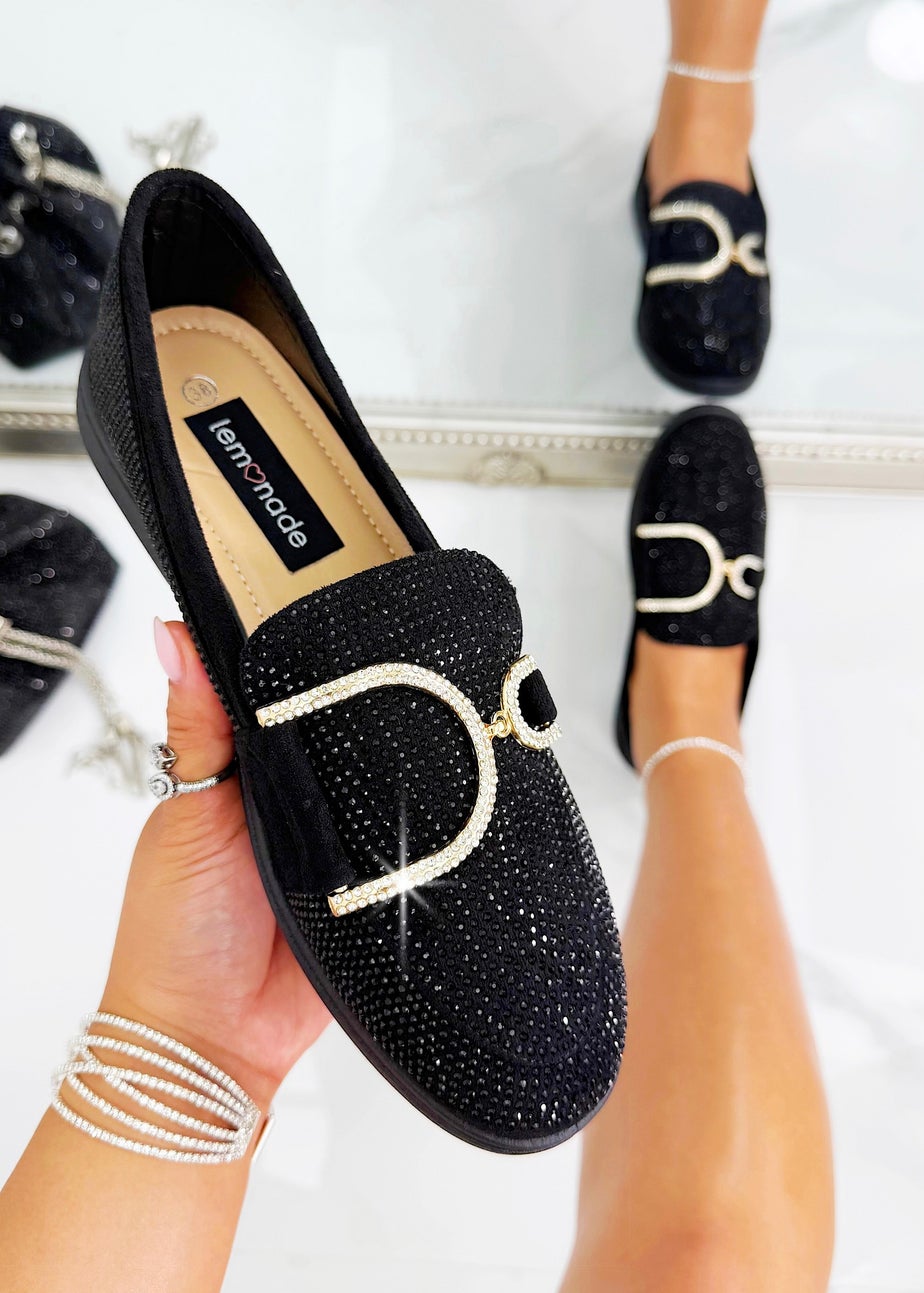 Love Lemonade Black Crystal Imperial Glow Loafers