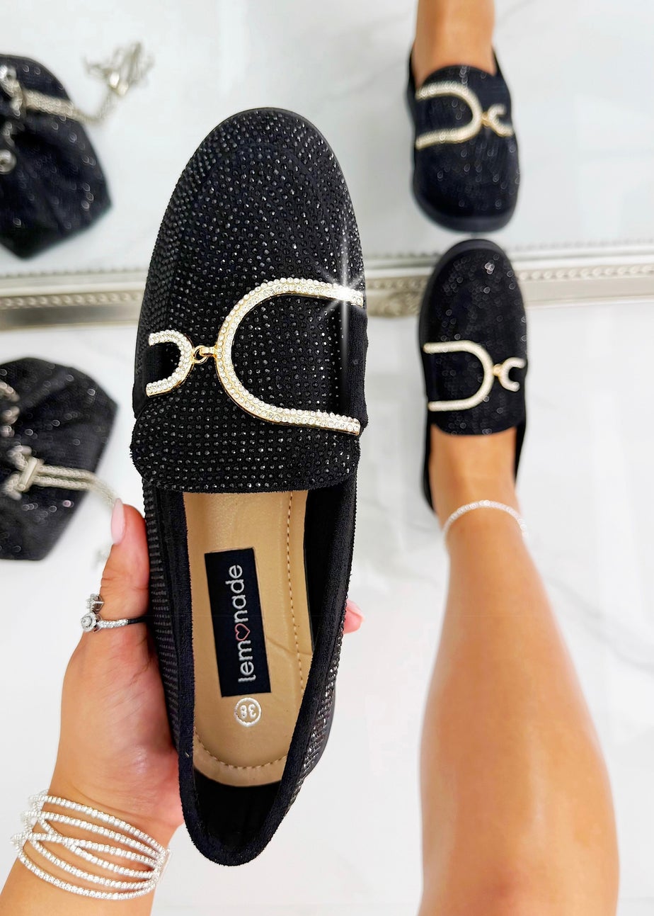 Love Lemonade Black Crystal Imperial Glow Loafers
